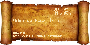 Udvardy Ruszlán névjegykártya